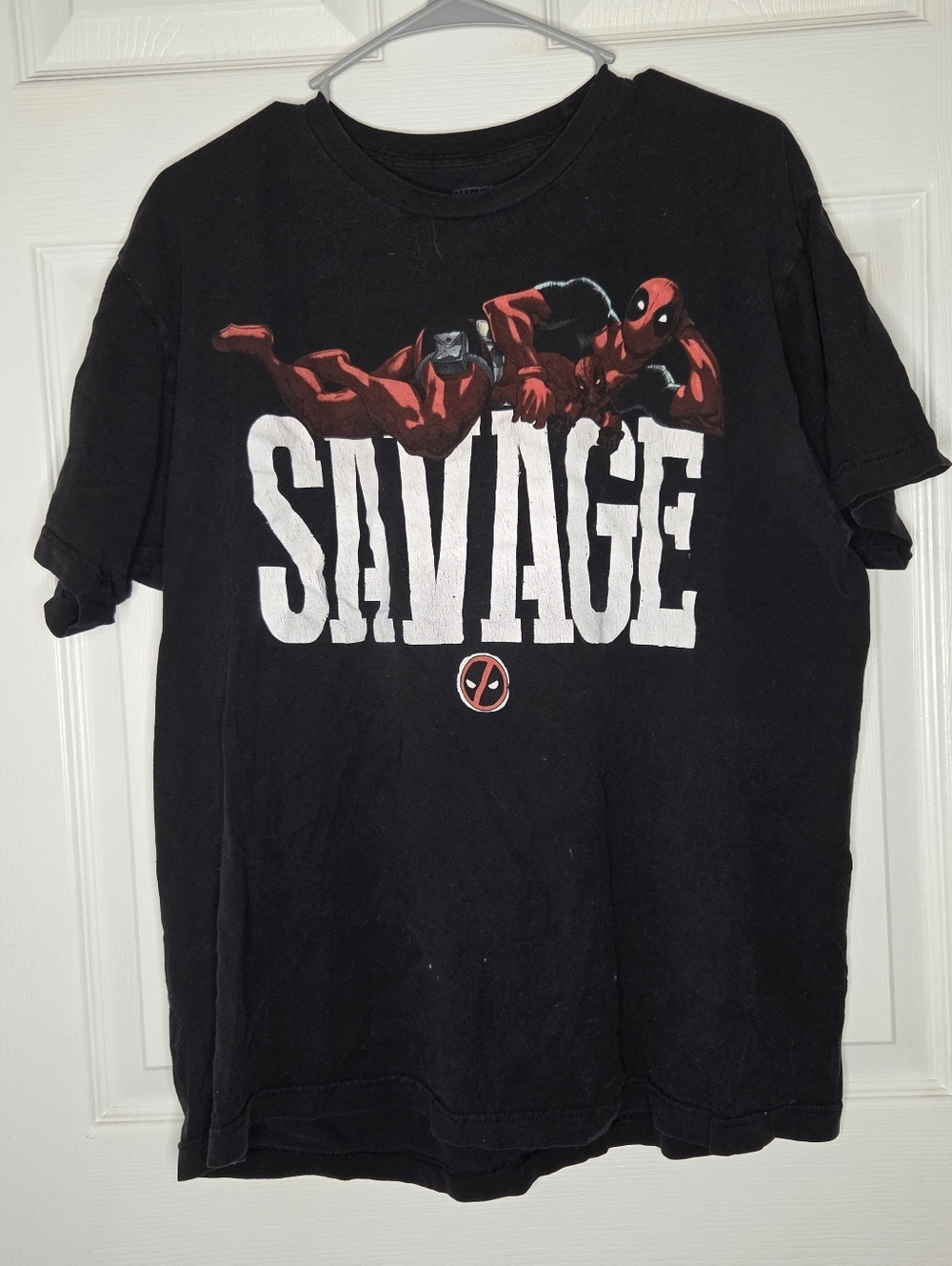 Marvel Black Deadpool "SAVAGE" Graphic Tee